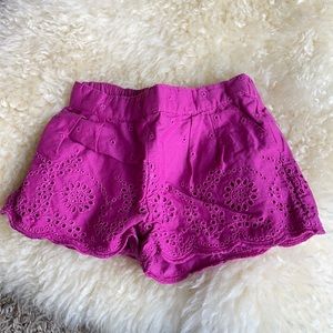 GAP Baby eyelet lace magenta shorts 0-3 months